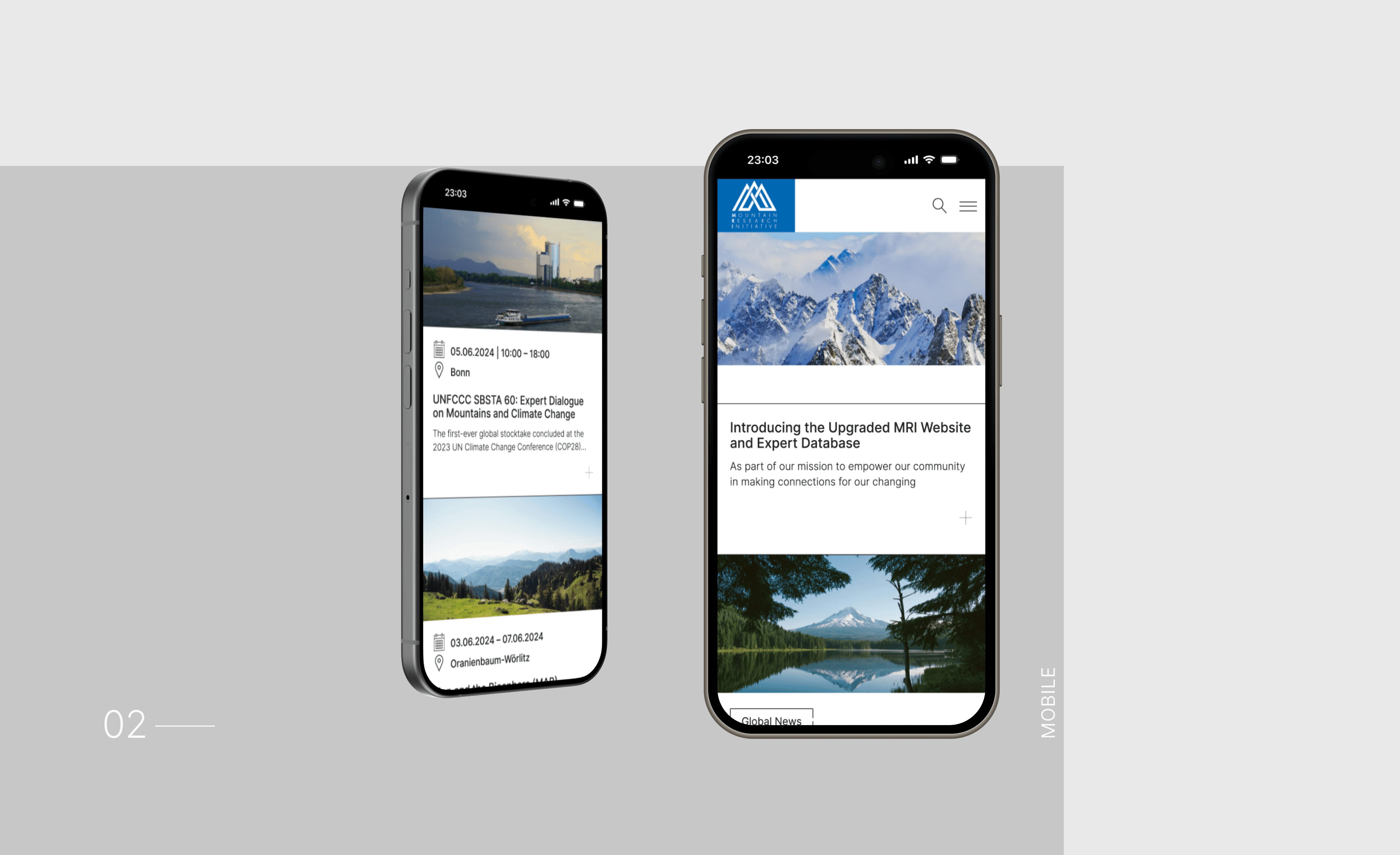 Mobile-Ansicht der neuen MRI Website