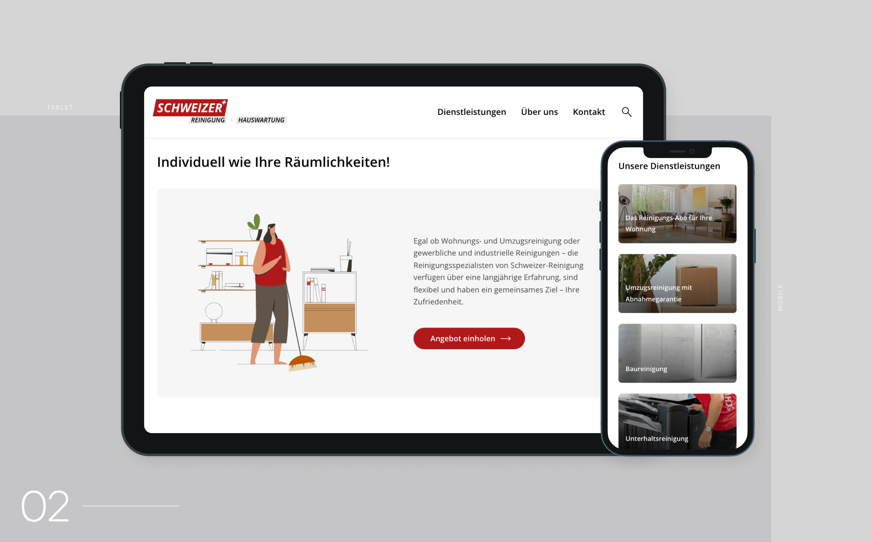Vorschaubild einer Produkt-Einzelseite auf Tablet und Mobile